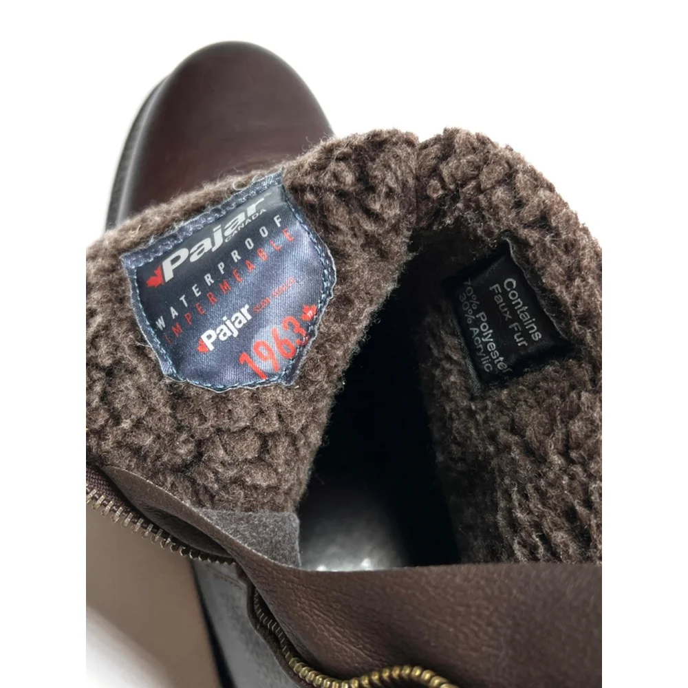 Pajar Mens Boots Brown Leather Waterproof Winter Boots Size 42